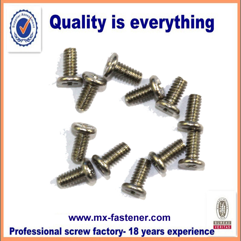 Stainless steel flat head tiny machine screws for electronics