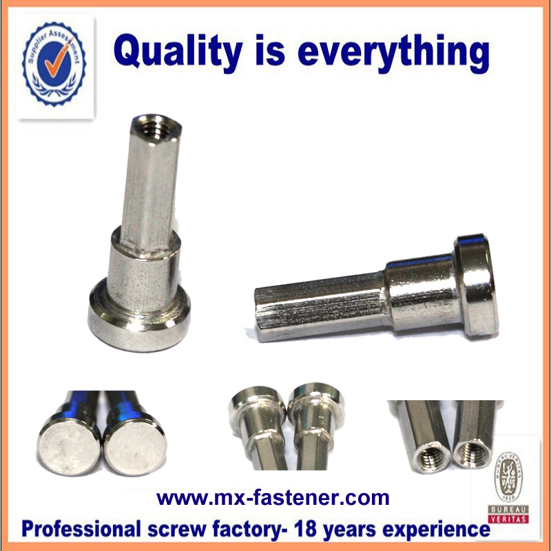 customized stainless steel lathe parts with internal thread