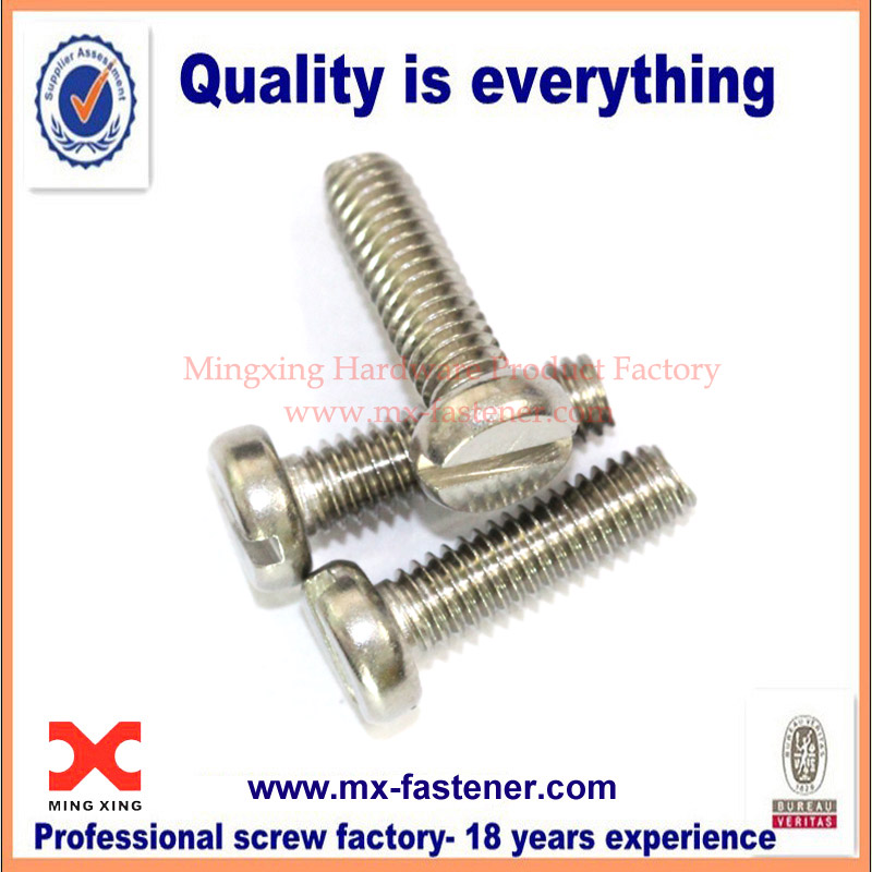 Stainless steel metric slotted  button head screws