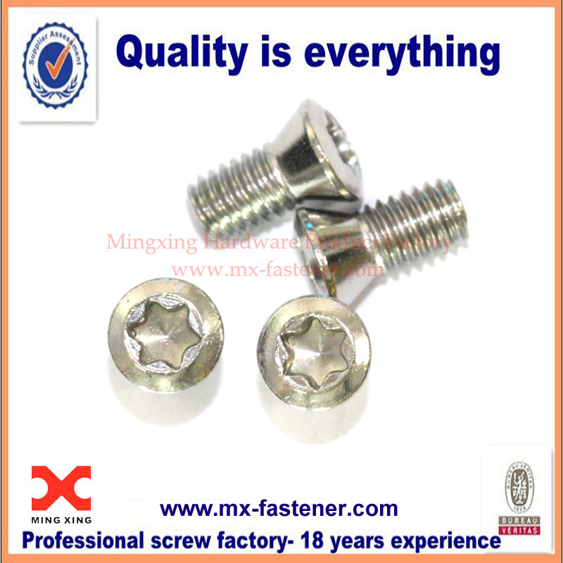 Stainless steel star screws with passivation finish