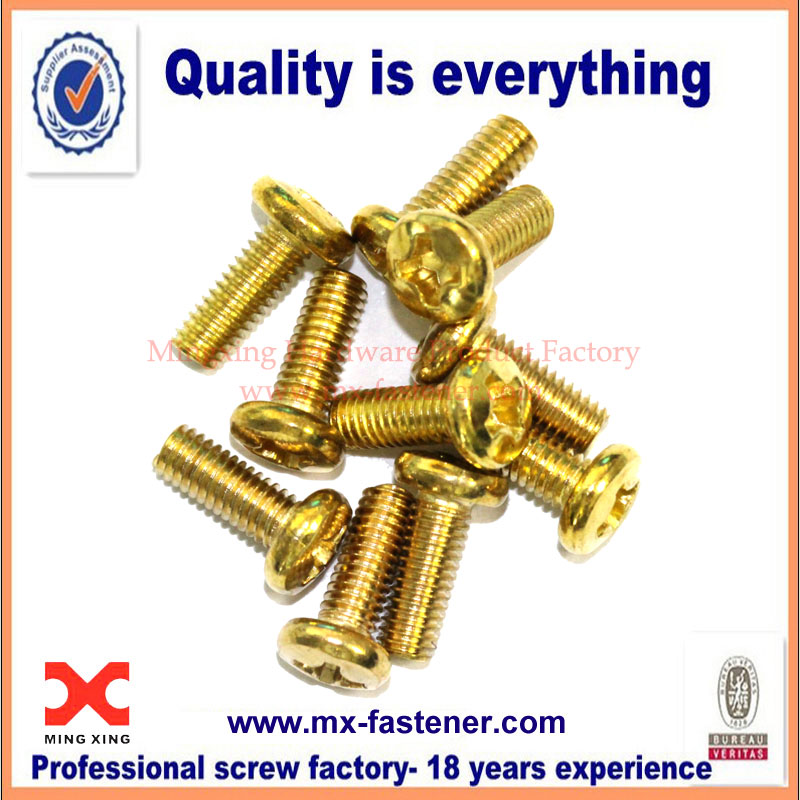 Brass coating small screws for electronics